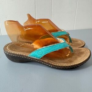 UGG Australia Turquoise Suede Leather Thong Flip Flop Sandals Womens Size 10
